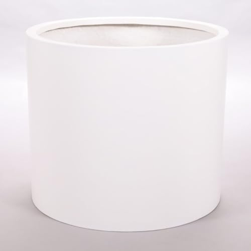Elegant Einrichten Pflanzkübel Fiberglas, zylindrisch D80xH70cm Perlmutt weiß.