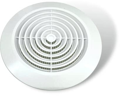 Ventilation Grille Round Chrome or White 4 100mm Duct Extractor Fan Bathroom (White)