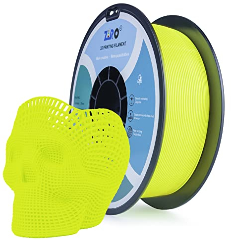 ZIRO PLA Filament 1.75mm,3D Drucker Filament PLA Neon Series 1.75mm 1KG(2.2lbs), Dimensional Accuracy +/- 0.03mm,Neon Gelb
