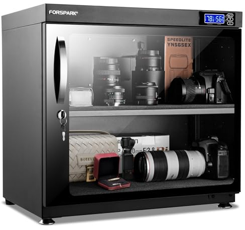 FORSPARK Cámara deshumidificadora gabinete seco |8W 80L-silencioso y ahorro de energía - para cámara de lente y almacenamiento de equipos electrónicos