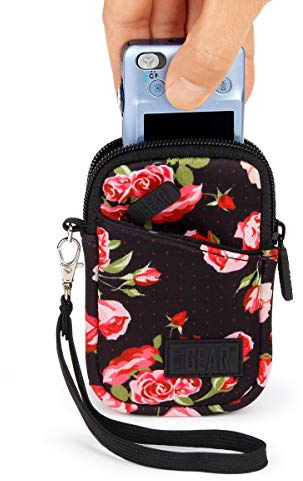 USA Gear Étui Appareil Photo Compact, Housse Rembourrée en Néoprène Durable, Protection Robuste et – Compatible avec Fujifilm XF10, Coolpix S3300, Cybershot DSC W800, Olympus TG-6 et Plus - Fleurs