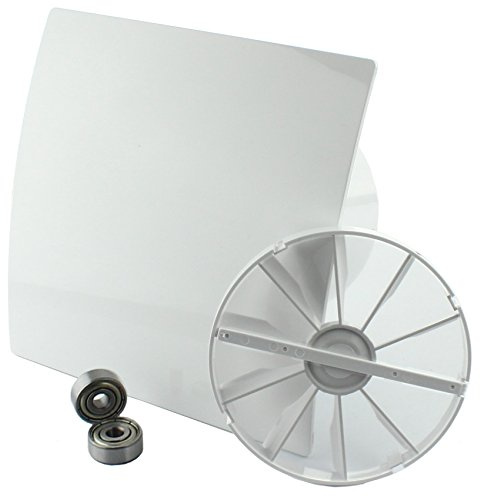 MKK DUO Design Badlüfter Wandlüfter Leise Rückstauklappe Kugellager Nachlauf Ø 125 mm Hochglanz weiß