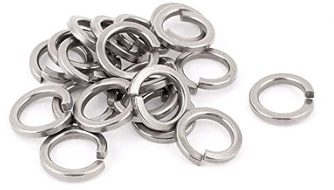 Aexit 20pcs 304 Acero inoxidable M16 Arandela elástica Sección (model: V5444IIIVII-4623WA) rectangular Tono plateado
