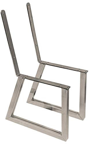 Live Edge Timber Co. Bench Legs with Back Rest - Raw Steel – Pair