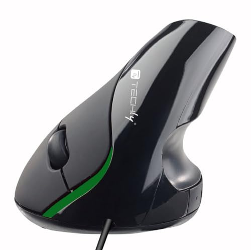 Techly 360806 Mouse Verticale Ottico Ergonomico USB Nero Nero