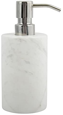 Spirella Seifenspender Sana | Flüssigseifen-Spender | Marmor | 300ml | Langliebig und Robust | Weiß, White, Standard