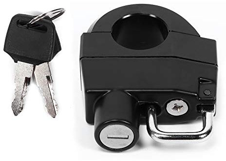 Qiilu Lucchetto per casco moto manubrio con chiave ntitaglio motociclista Blocco per casco universale per manubrio Lucchetto di sicurezza antifurto 25mm adatto per casco moto