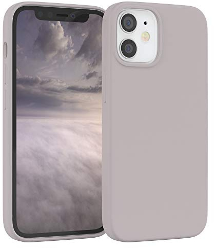 EAZY CASE Premium Silikon Handyhülle kompatibel mit iPhone 12 Mini Slimcover mit Kameraschutz und Innenfutter, Silikonhülle, Schutzhülle, Bumper, Handy Case, Hülle, Softcase, Nude Rosa