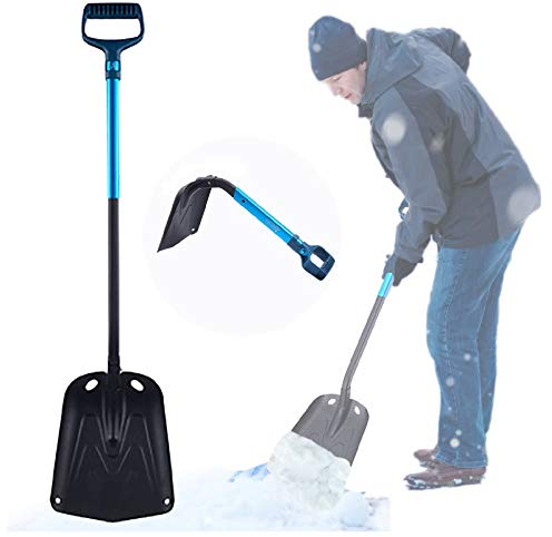 XIMIN Aluminium Schneeschaufel Mit Klappbarem Langem Griff, Winter Teleskop Schneeschaufel, Multifunktionale Winter Schneeräumwerkzeug Schaufel Für Die Auffahrt Auto Wild Camping Driving