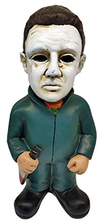 TPOne Horrorfilm-Gartenzwerge, 19,1 cm, Halloween-Skulptur, Horrorfilm-Dekoration, Horror-Statuen, Figuren für Halloween, Weihnachten, Gartendekorationen, Horror-Figuren, Sammler-Geschenk (Myers)