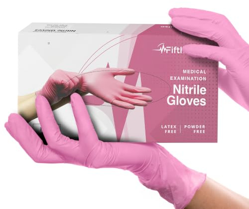 FifthPulse Fuchsia Hot Pink Nitrile Disposable Gloves - 200 Count - 3 Mil Nitrile X Large - Powder and Latex Free Rubber Gloves - Surgical Medical Exam Glove - Food Safe Cooking Glove