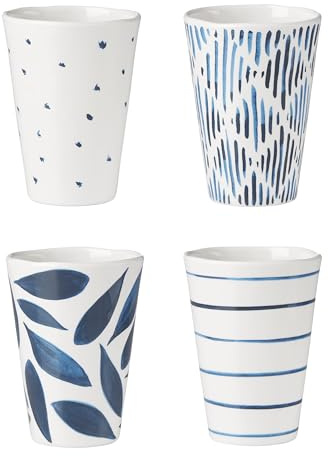 Lenox Blue Bay - Vasos surtidos de melamina, juego de 4, 1 libra, 0 unidades