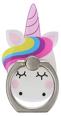 Rainbow Unicorn Face Phone Ring Holder Grip Finger 360 Mount Stand Mobile Universal Loop for All Smartphones