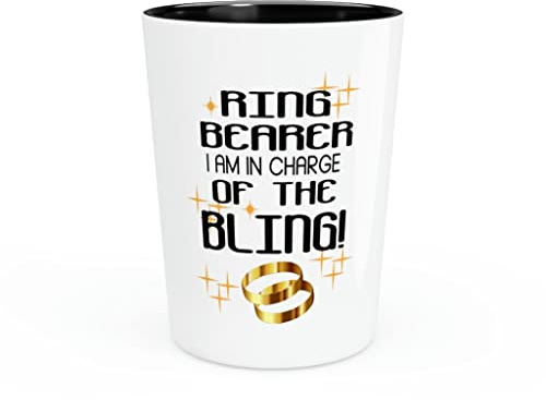 Teegarb Letter Blanket Shot Glass Party Ceramic Tequila Humorous Rings Bearing Kiddos Wedding Sarcastic Entourages Engagement Kiddies 1.9oz / Black