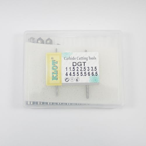 KLOT Industriequalität, 12 Größen, Vollhartmetallbohrer, 1 mm-6,5 mm, gerader Schaft, 2-schneidig, Drehzapfen YG6X