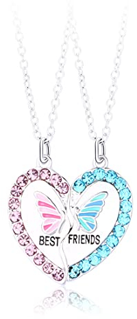 SCJJZ freundschaftskette,bff ketten für 2,freundschaftsketten,Schmetterlings-Liebes-Halskette, die Magnet-Stein-Halskette näht, Legierungs-Tropf-Ölbohrungs-guter Freund-Halskette