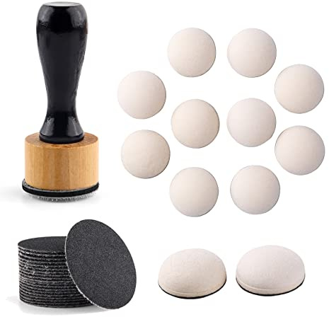 Briartw 33 PCS,Mini Ink Blending Tool,12pcs Domed Foams and 20 Pieces Sanding Disks Set,Round Replacement,Medium-Grit Sandpaper Provides The Ideal Friction to Work On Cardstock, Chipboard, Wood