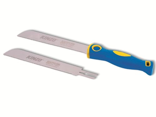 Kinzo Japansäge Set – Feinsäge mit 2 Wechselklingen – 17 und 22 TPI – Präzise Ryoba Japansäge für Holzarbeiten – Mit Rutschfestem Griff – Kleine Säge für Feinarbeiten