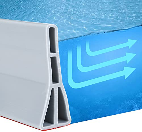 Selbstklebender Wasserdamm Höhe: 7,62 cm, Wasserbarriere, Schwallschutzleiste, Wassersperre Dusche Boden, Boden Dichtleiste (Grau 1,5M*7,62cm)