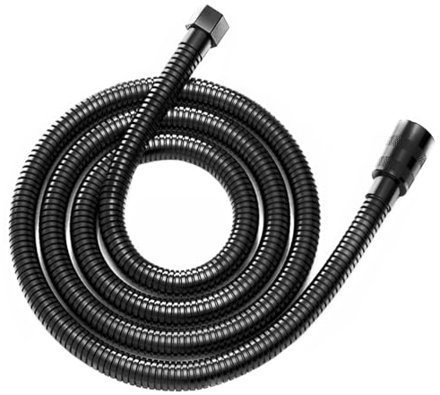 Manguera ducha negra 2m acero inoxidable flexible universal anti-torsion conexion universal manguera negra ducha 2 metros 200 cm