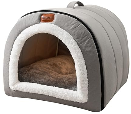 XNSHUN Katzenhaus Für Draußen Winterfest, Wasserdicht Katzenhöhle Hundehöhle Kleine Hunde Mit Abnehmbarer Weicher Matte, Katzenbett Katzenzelt, Faltbare Cat House Für Freigänger Und Hauskatzen (M)