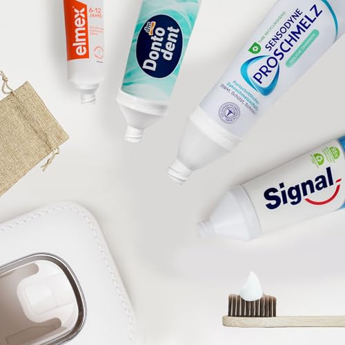Zahnpastaspender Adapter Set für Elmex/Aronal, Signal, Sensodyne, Donto Dent