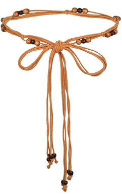 TeeYee Damen Taillengürtel Boho Gürtel mit Quaste Mädchen Flechtgürtel | Bindegürtel,Bauchkette,Schmaler Gürtel für Kleid,Women Belt