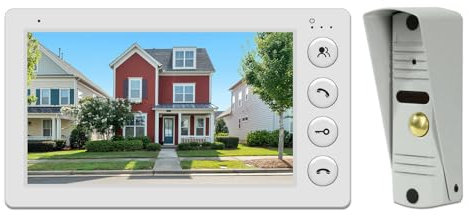 7'' TFT Color Wired Video Intercom Door Phone Doorbell System,Support Unlock, Night Vision,Monitoring, Dual-Way Intercom for Villa Home Office Apartment