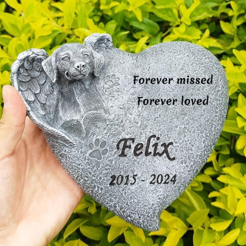 Haustier Grave Marker oder Gedenkstein für Hund, Hund Memorial Geschenke für Verlust des Hundes, Garten Memory Stepping Stone, wasserdichte und wetterfeste Regenbogen Brücke Geschenke