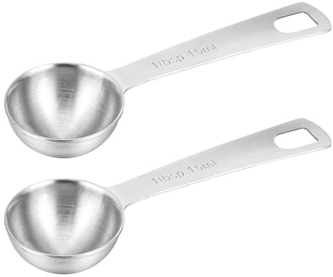 2 Piezas Cucharas Medidoras de 15ml Cuchara Medidora de Acero Inoxidable Cuchara para Especias Adecuada para Hornear y Cocinar en la Cocina Casa