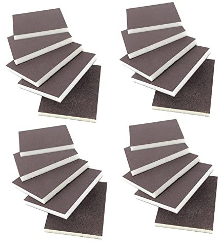 Joskeijky 20 StüCk Schwamm-Schleifpapier Metall-Schleifpapier-Reinigungswerkzeug Tellerschwamm-Schleifpads im KöRnung 120 240 400 600 800