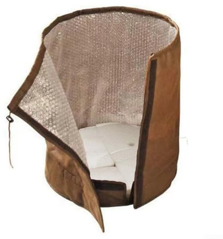 Protector de maceta de calentamiento con diseño de doble capa para defensa del clima frío (L amarillo)