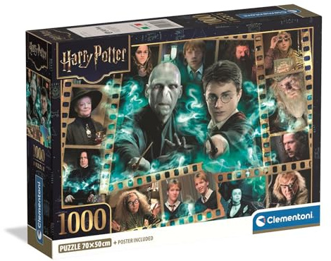 Clementoni Jigsaw Puzzle 1000 pieces, Harry Potter, Puzzle for Adults 14-99 Years, Compact Box, Made in Italy, 37048
