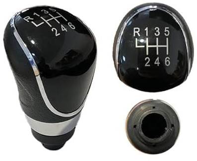 3RG 25338 Pommeau de vitesse Compatible avec FORD Fiesta Mk5 3/5 portes JH1, JD1, JH3, JD3 Focus Mk2 3/5 portes DA, HCP, DP S-Max Mk1 WA6 Focus Mk3 5 portes DYB Galaxy Mk2 WA6 MPV