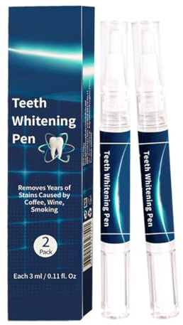IKOPFLN 2 Pezzi penna sbiancante per denti - Sbiancamento istantaneo per denti più bianchi, Sbiancamento dei denti, Penna sbiancante per scolorimento della nicotina del tè al caffè