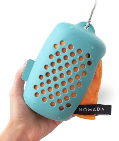 NÓMADA Toalla Microfibra Compacta 130x50 Gimnasio Viaje Camping Baño Camino de Santiago Ligera Absorbente Secado Rápido con Funda Antibacteriana