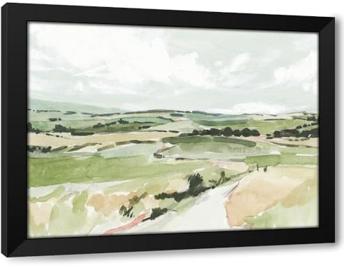 ArtDirect Rolling Pastures Sketch I Custom Framed Art Print Giclee Print or Canvas Options with Various Sizes and Customization by Barnes, Victoria