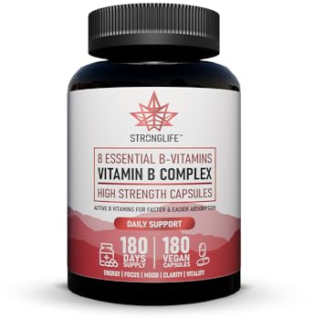 Vitamin B Complex Capsules 2000mg - 180 Vegan Capsules – High Strength – 180 Days Supply – for Men & Women