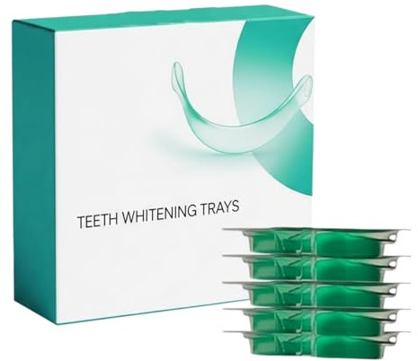 Mascherine Sbiancanti per Denti, Kit da 5 Paia di Paradenti Sbiancanti per Denti, Paradenti per Sbiancamento Dentis, Kit Mascherine Sbiancantis Gusto Mentine, per Prodotti Cura dei Dentis