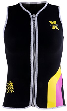 Veste de plongée sans manches en néoprène avec fermeture éclair avant 3 mm pour femme Noir Taille M