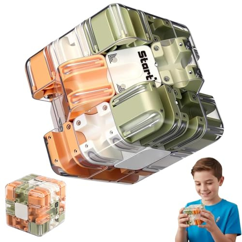 Large Labyrinth 3D Puzzles Maze Cube, 2-in-1 Kugellabyrinth Zauberwürfel Spielzeug, 3D Labyrinth Spiel Puzzle Spiel, Interaktives Würfel Labyrinthspiel, Lernspielzeug Geschenk für Kinder Erwachsene