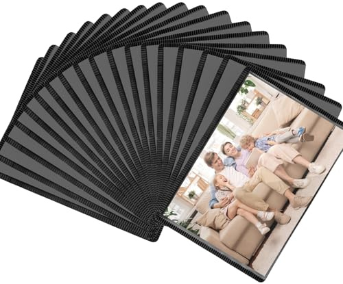 RobLuX 18 Stück Magnetische Bilderrahmen 10 x 7,4cm Mini Bilderrahmen Magnetisch Weichmagnetisch Magnetbilderrahmen Schwarz Magnetischer Mini Fotorahmen für Fotos Postkarten Kühlschrank Parteien