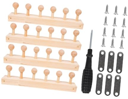 LeeQinersw 52,99'' Grobstrick Deckenwebrahmen Set, Faltbarer Runder Holzwebrahmen, Dick