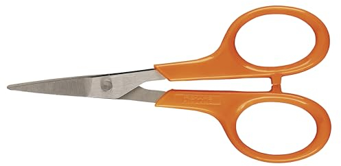 Fiskars Stickschere, Länge: 10 cm, Für Rechts- und Linkshänder, Rostfreie Stahl-Klinge/Kunststoff-Griffe, Orange, Classic, 1005143