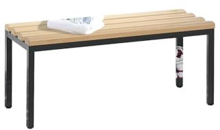 C + P Möbelsysteme C+P | Umkleidebank Basic | Buchenholzleisten | Länge 1000 mm | Schuhrost