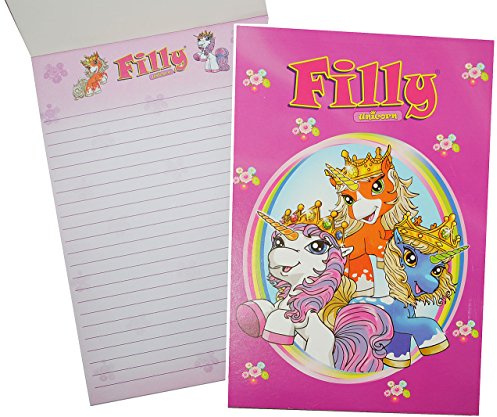 alles-meine.de GmbH Schreibblock - Filly Pferd liniert A 5 - rosa pink Kinder Kind Unicorn Einhorn - Notizblock für Kinder Mädchen - Block/Notizzettel Schule Schulanfang - Einh..