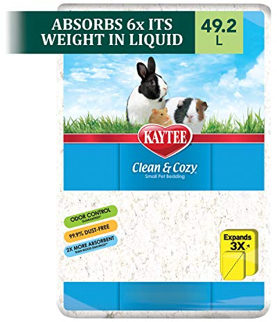 Kaytee Superpet, Clean & Cozy Streu für kleine Haustiere wie Mäuse, Rennmäuse, Nagetiere, Hamster, Kaninchen, besonders saugfähige Papierstreu, 99,9 % staubfrei, Weiß, 49.2L