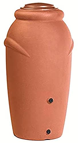 Barril de agua de lluvia 210L Aquacan Baby de plastico en color terracota 59,6 (largo) x 56 (ancho) x 118,3 (altura) cm