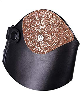 QHP Arc de dressage interchangeable pour bottes d'équitation en cuir Romy avec fermeture Velcro Différents designs, Rose scintillante, 38 EU