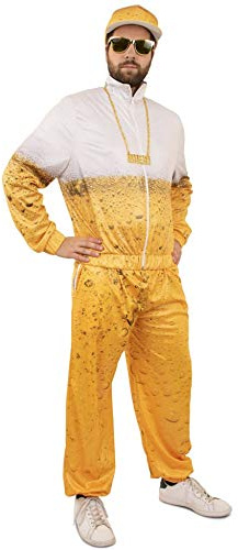 shoperama Bier Trainingsanzug für Damen und Herren JGA Kostüm Karneval Trash Party